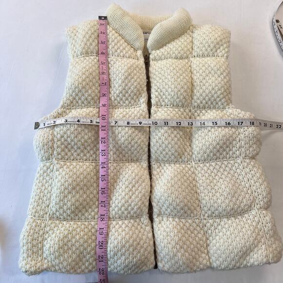 Pronto Vintage Knit Sweater Quilted Puffer Vest Women's size Medium Off White - Picture 6 of 10